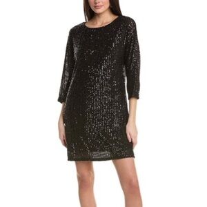 NWT Vince Camuto black sequin dolman sleeve mini dress